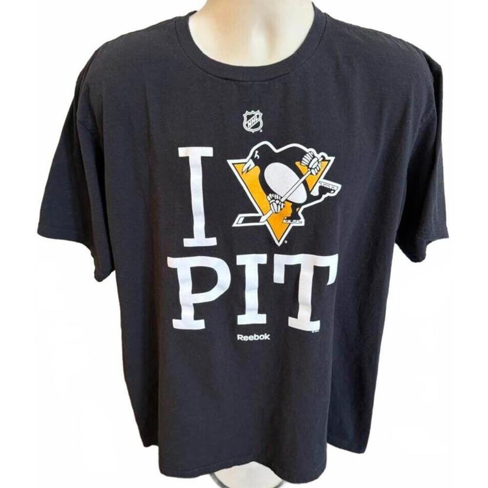 REEBOK I LOVE PITTSBURG‎ PENGUINS T SHIRT XL BLACK